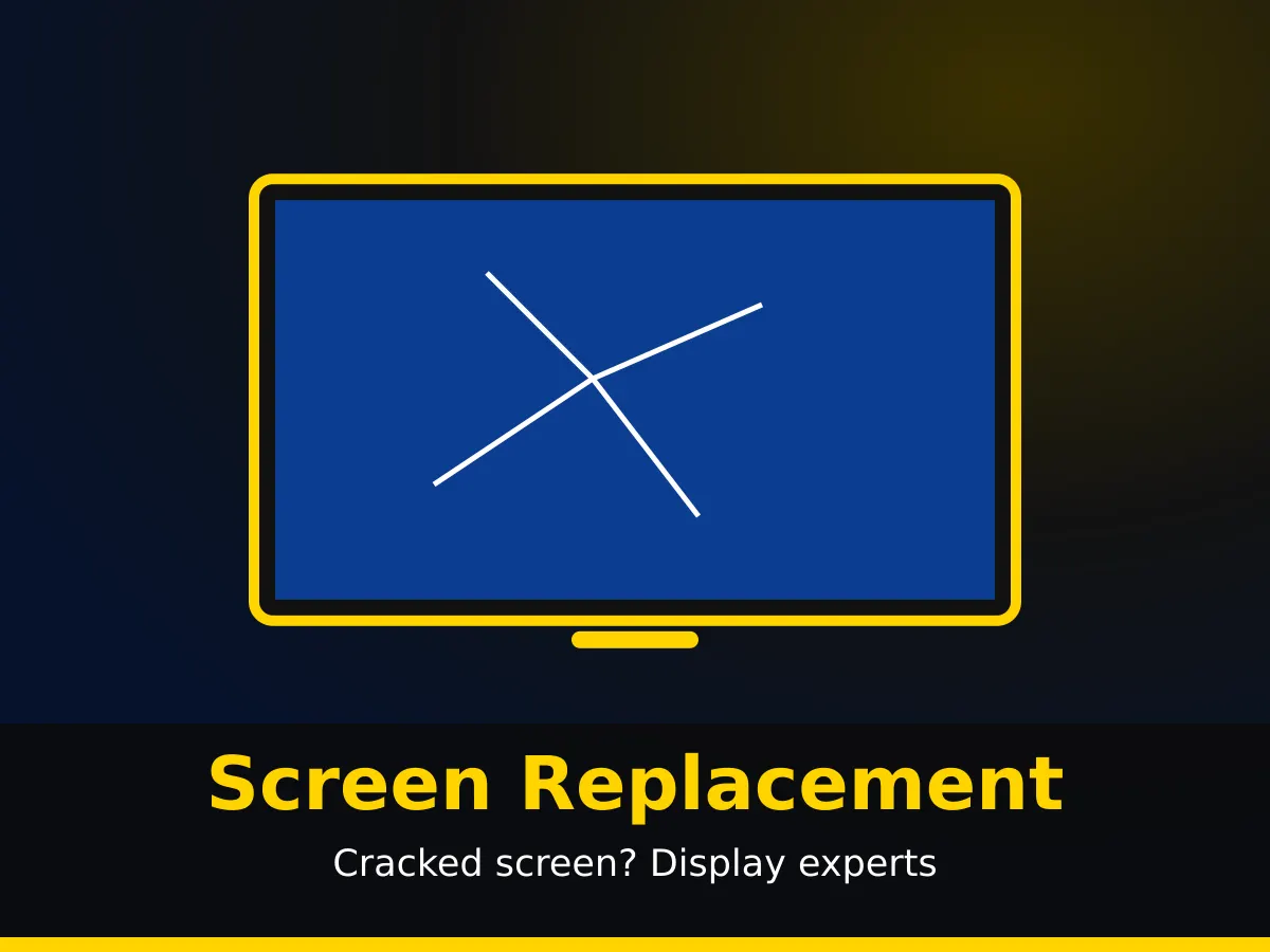 Cracked LED TV screen being replaced with a new display panel in Aligarh