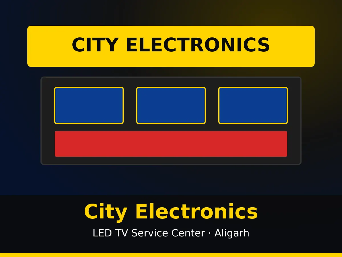 City Electronics LED TV repair shop front on Nala Road, Shahanshahbad, Aligarh